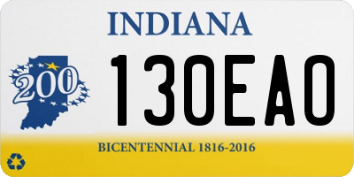 IN license plate 130EAO