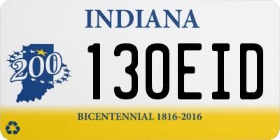IN license plate 130EID