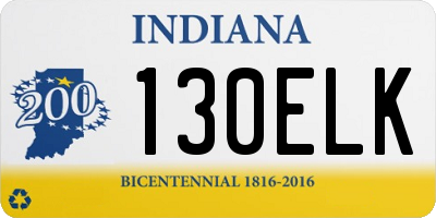 IN license plate 130ELK