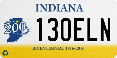 IN license plate 130ELN
