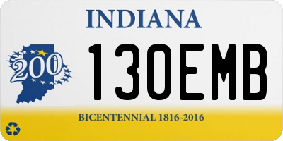 IN license plate 130EMB