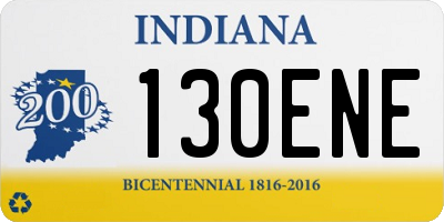 IN license plate 130ENE
