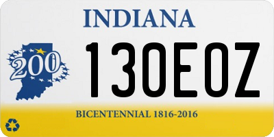 IN license plate 130EOZ