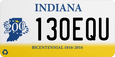 IN license plate 130EQU