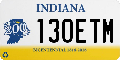 IN license plate 130ETM