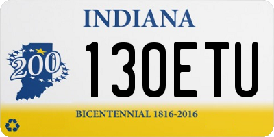 IN license plate 130ETU