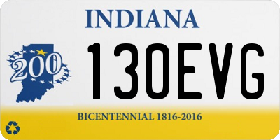 IN license plate 130EVG