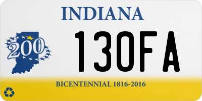 IN license plate 130FA