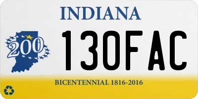 IN license plate 130FAC