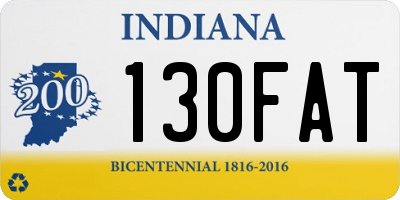 IN license plate 130FAT