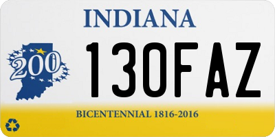 IN license plate 130FAZ