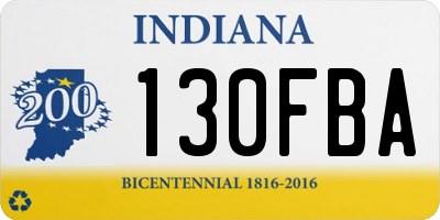 IN license plate 130FBA