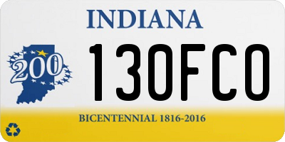 IN license plate 130FCO