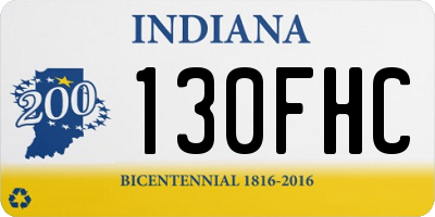 IN license plate 130FHC