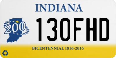 IN license plate 130FHD