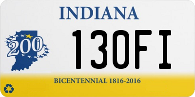 IN license plate 130FI