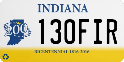 IN license plate 130FIR