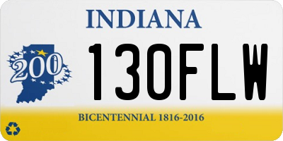 IN license plate 130FLW