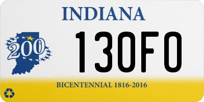 IN license plate 130FO