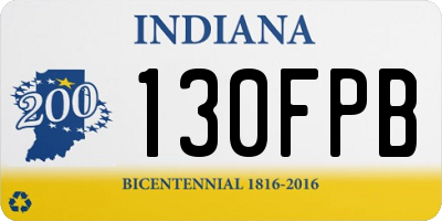 IN license plate 130FPB