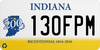 IN license plate 130FPM
