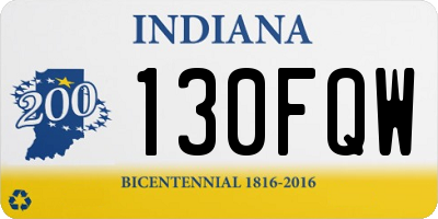 IN license plate 130FQW