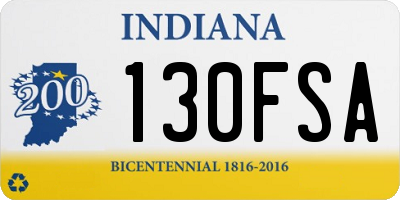IN license plate 130FSA