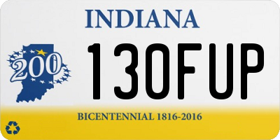 IN license plate 130FUP