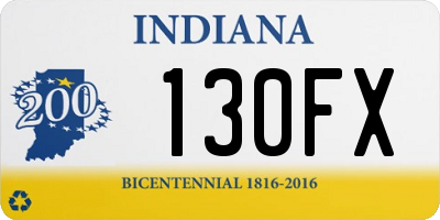 IN license plate 130FX