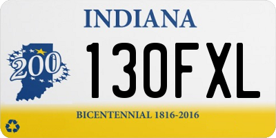 IN license plate 130FXL
