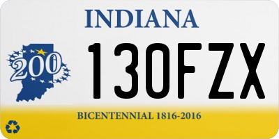 IN license plate 130FZX