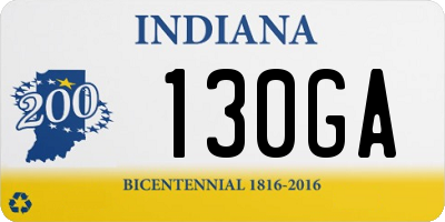 IN license plate 130GA