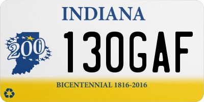 IN license plate 130GAF