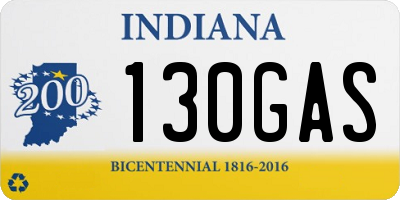 IN license plate 130GAS