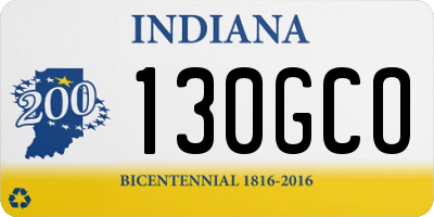 IN license plate 130GCO