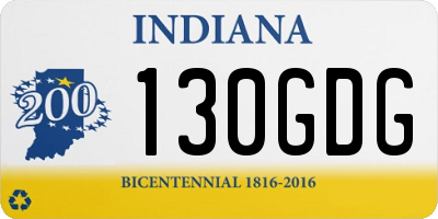 IN license plate 130GDG