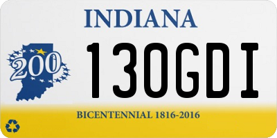 IN license plate 130GDI