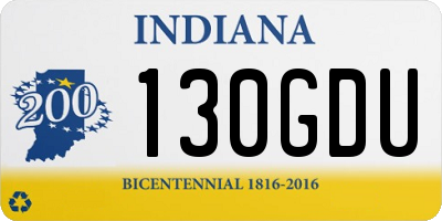 IN license plate 130GDU