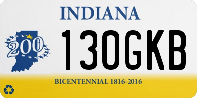 IN license plate 130GKB
