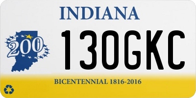 IN license plate 130GKC