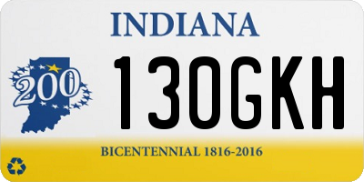 IN license plate 130GKH