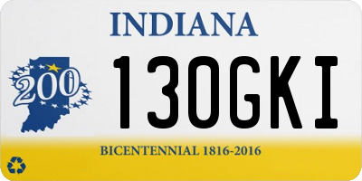 IN license plate 130GKI