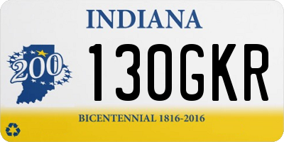 IN license plate 130GKR