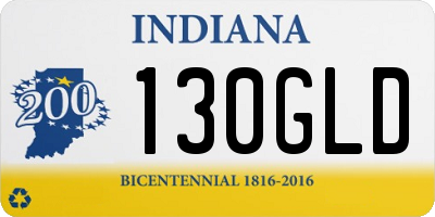 IN license plate 130GLD