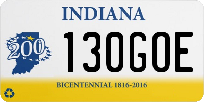 IN license plate 130GOE