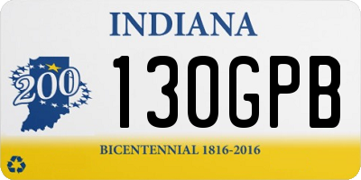 IN license plate 130GPB