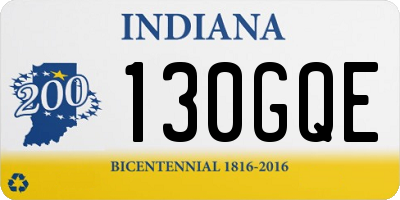 IN license plate 130GQE