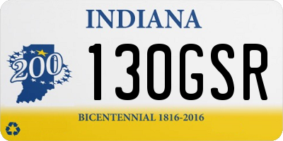 IN license plate 130GSR