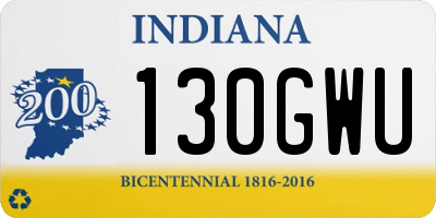 IN license plate 130GWU