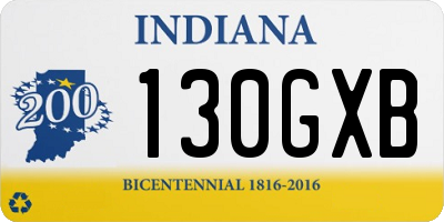 IN license plate 130GXB